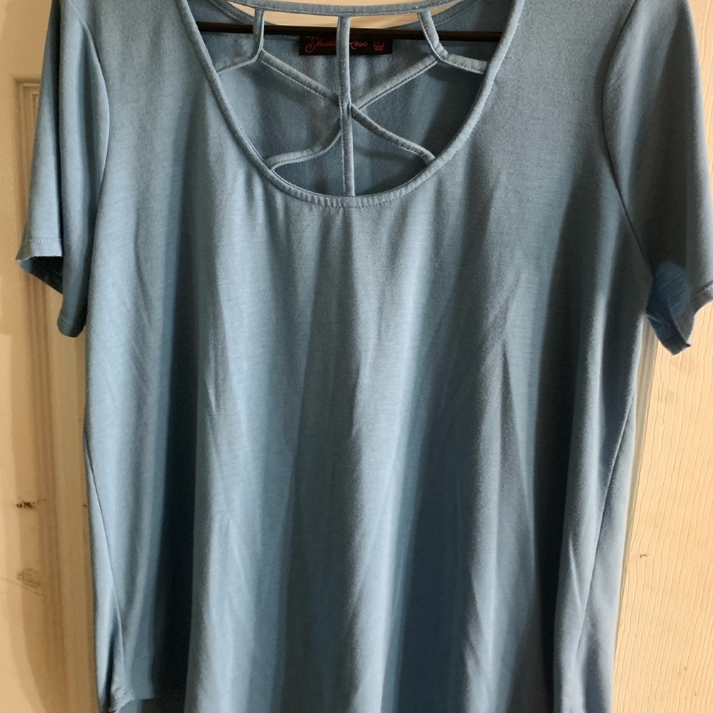 Green Backless Short Sleeve Tee